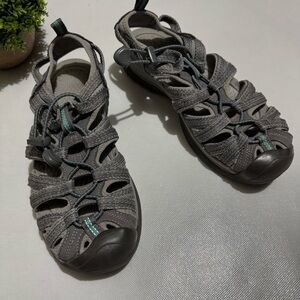 Keen Teal Gray Whisper Outdoor Hiking Camping Sandals Shoes‎ Women’s Size 7